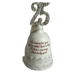 1983 Enesco Giftware 25 years Together Bell 5” Tall Vintage